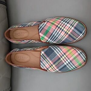 Sperry Seaport Levy Washed Plaid Slip-On Loafers